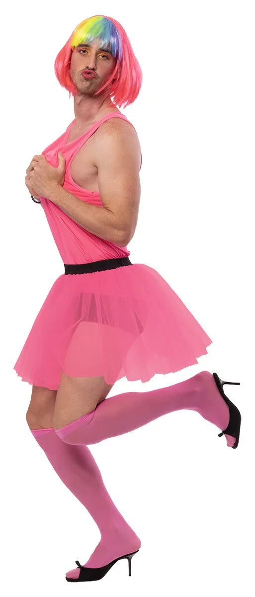 Disfraz de Bailaria Gogó Rosa para Hombre Despedidas Rubies